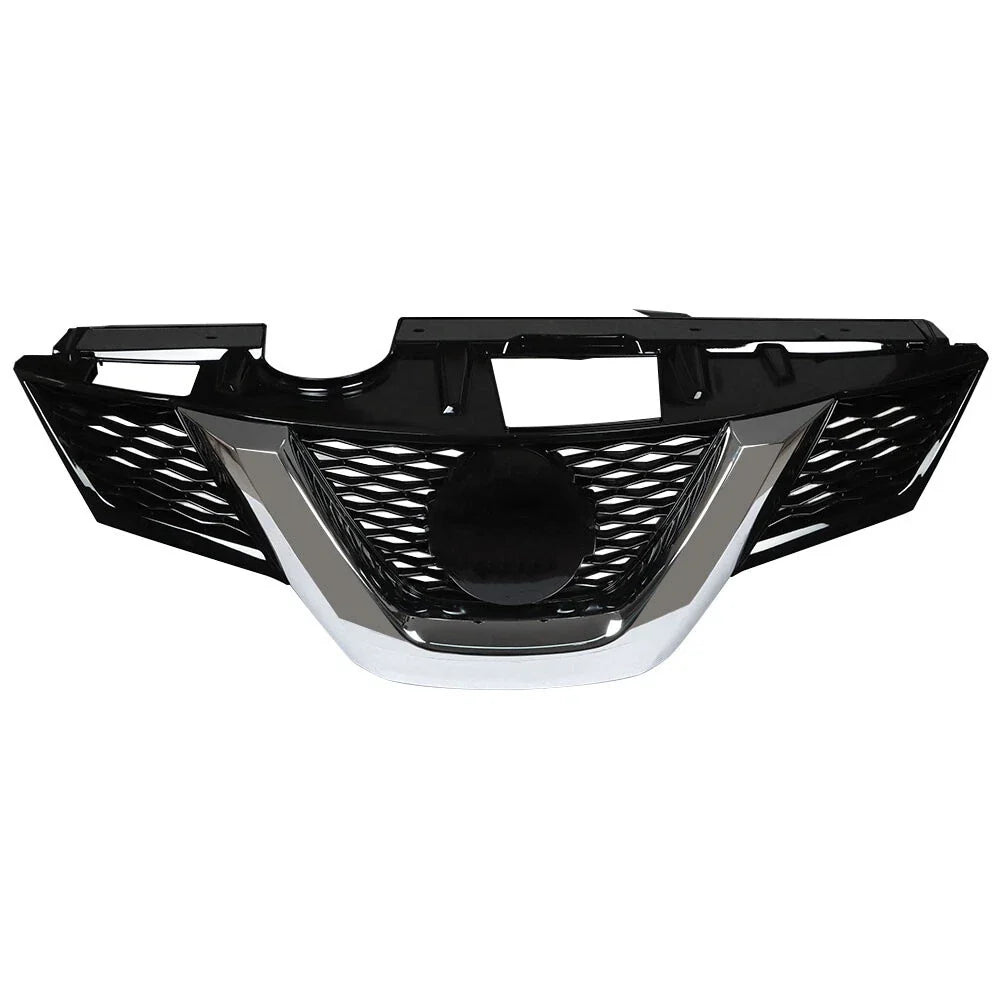 Front Upper Grille Replacement Set for Nissan Rogue (2014–2015) Black Chrome