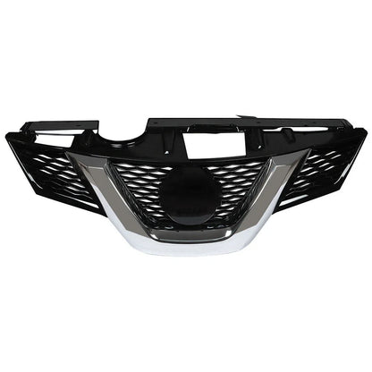 Front Upper Grille Replacement Set for Nissan Rogue (2014–2015) Black Chrome