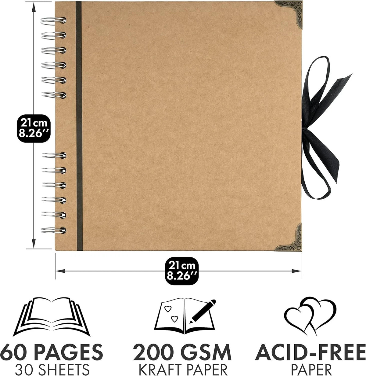 60-Page Scrapbook Album for 8 x 8 Inch (No Part Numbers)