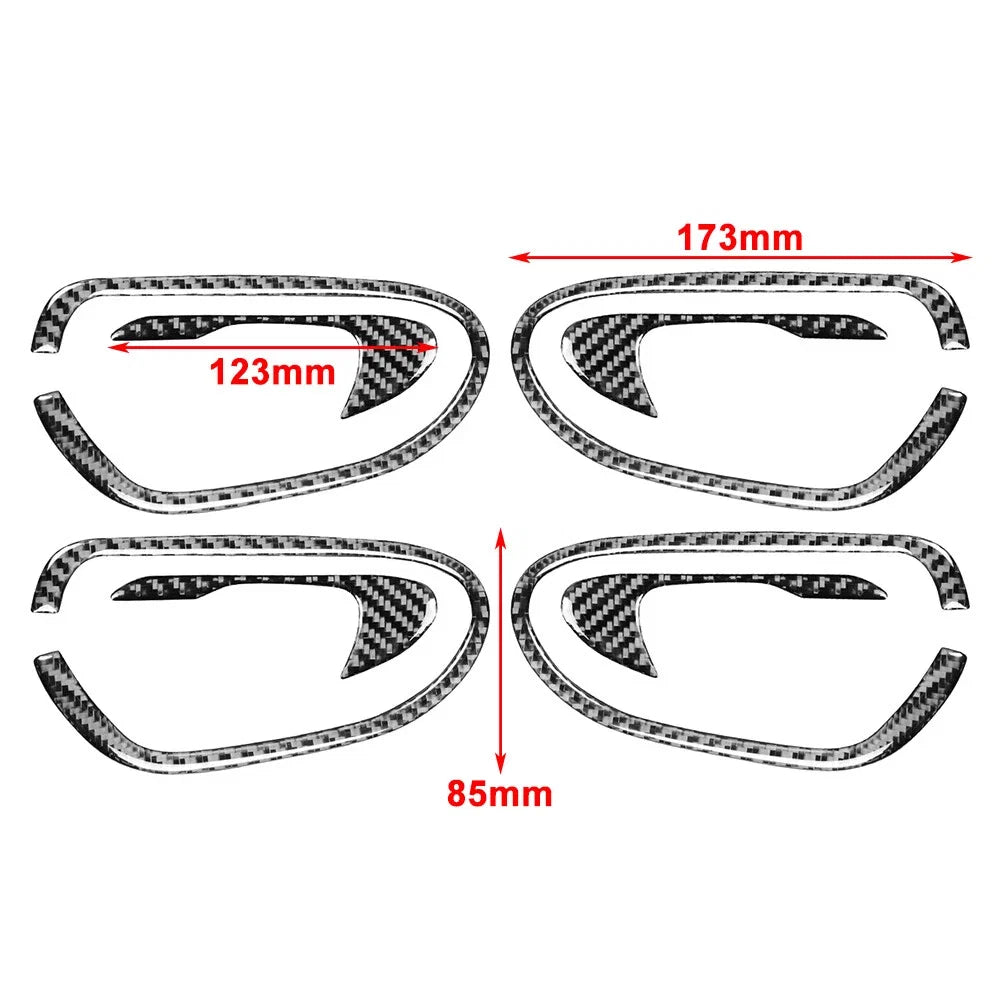 8Pcs Carbon Fiber Interior Door Handle Bowl Trim for Honda Civic (2006–2011)
