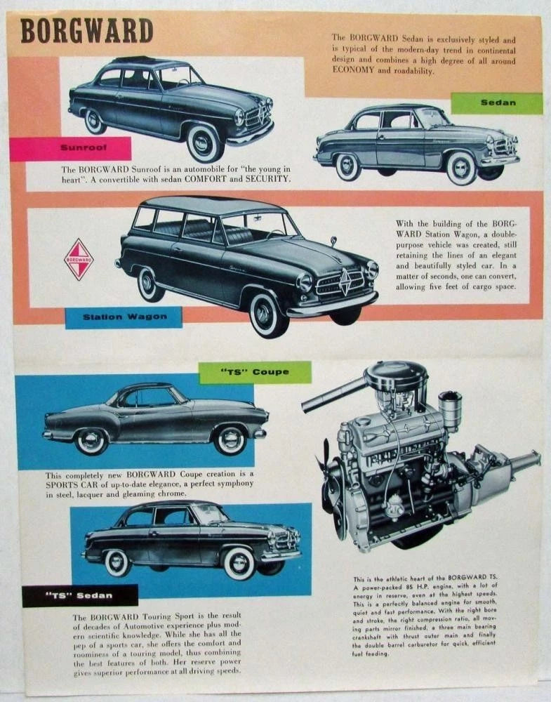 Borgward Sunroom Sedan Station Wagon Sales Folder (1957)