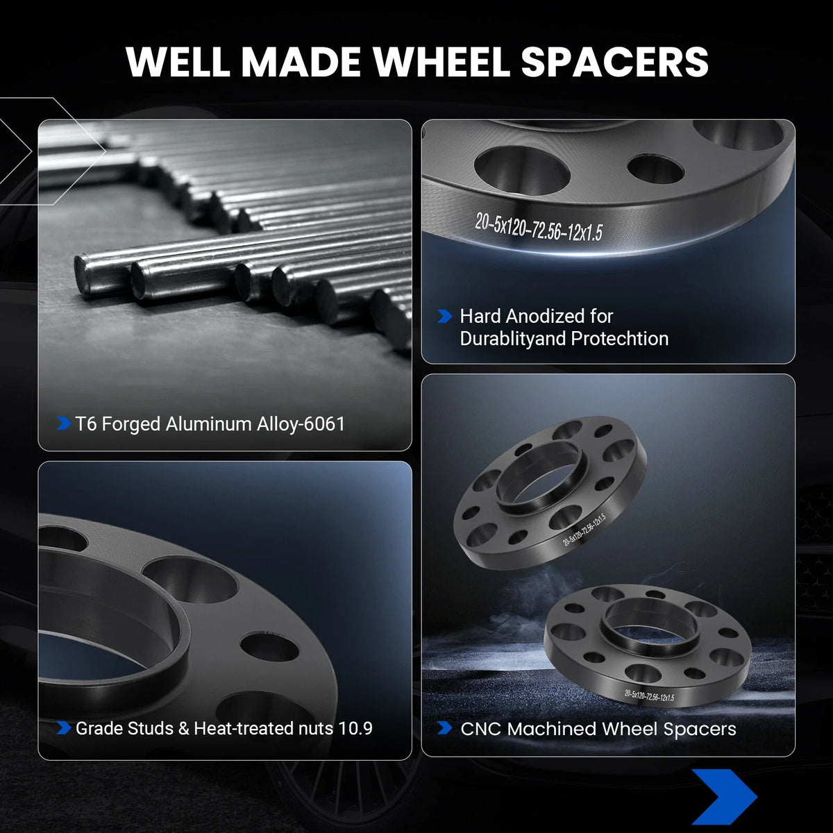 15mm + 20mm Hubcentric Wheel Spacers for BMW Z4 M3 X1 72.56mm (2000–2010)