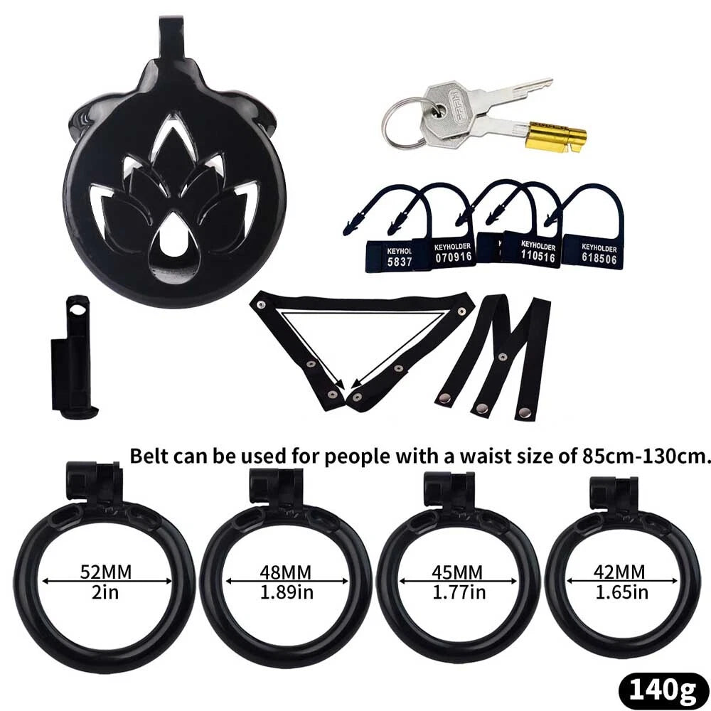 Resin Male Chastity Device Inverted Cage with 4 Rings for Men