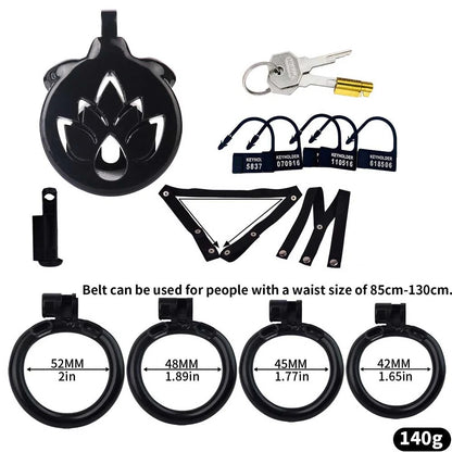 Resin Male Chastity Device Inverted Cage with 4 Rings for Men