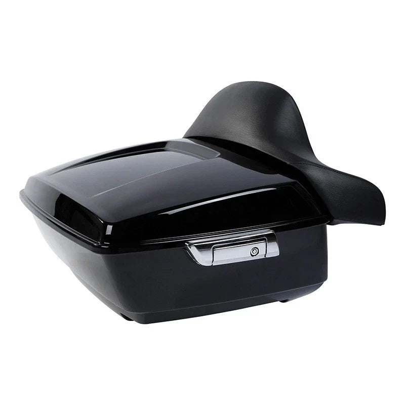 King Trunk Backrest & Chrome Mount Rack for Harley Touring Road Glide (2014–2026)