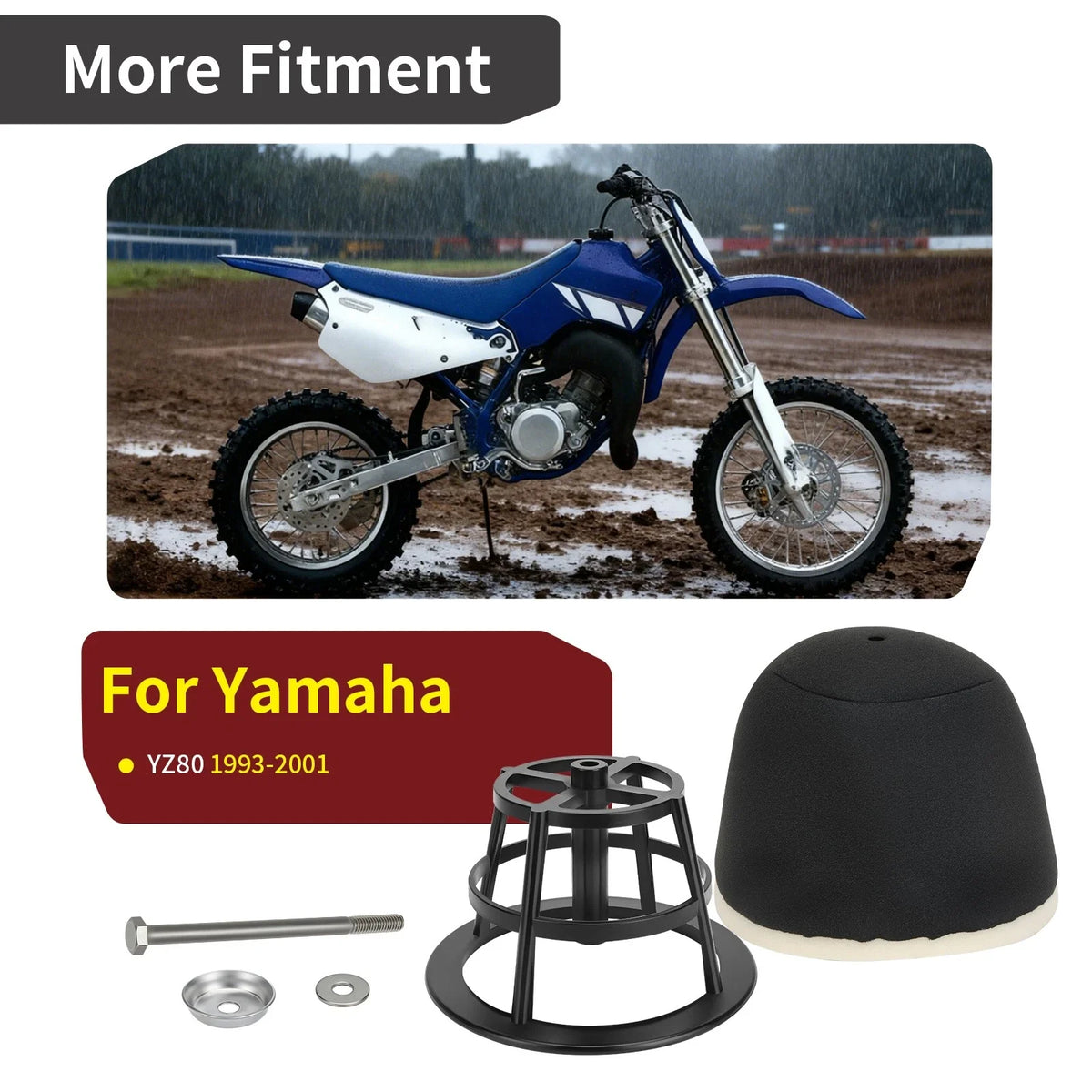 Air Filter Kit w/ Intake Cage Holder for Yamaha YZ80 (1993–2001)