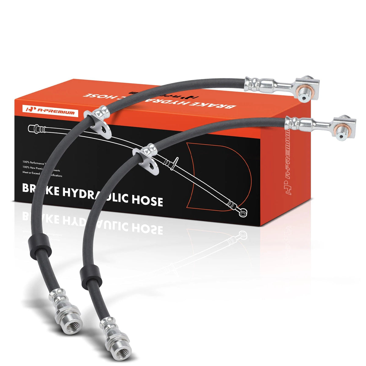 2X Front Left and Right Brake Hydraulic Hose for Ford Mustang Mach-E (2021–2025) - 2208492A, LJ9Z2078A, BRHF281