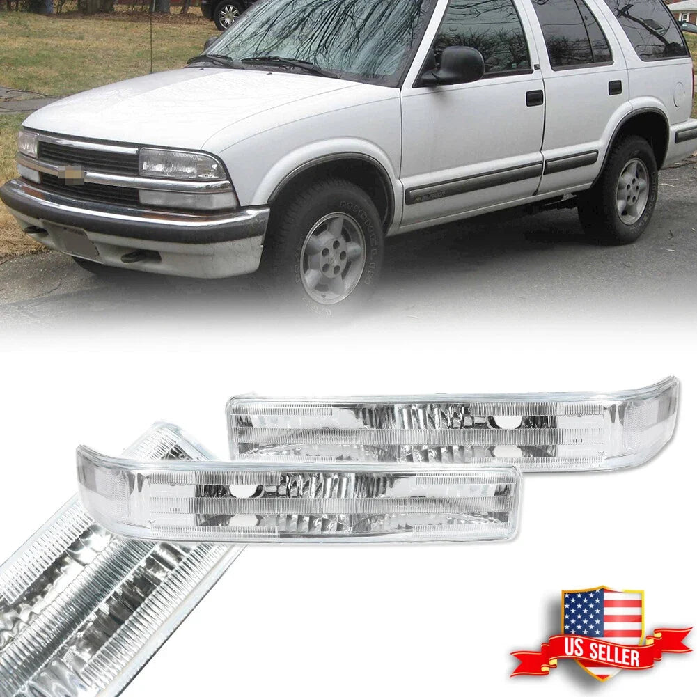 Clear Front Bumper Parking Signal Lights for Chevy S10 Blazer GMC Sonoma (1998–2004)