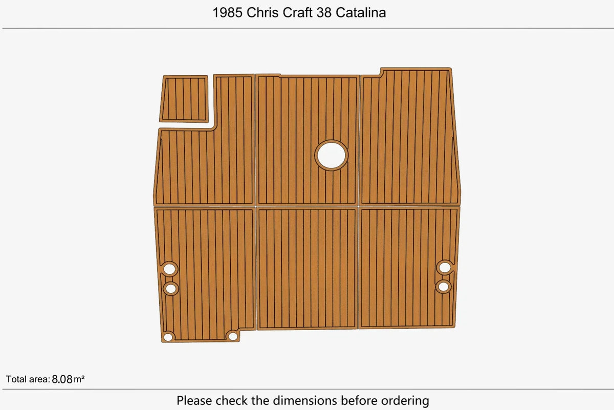 EVA Foam Faux Teak Deck Floor Mat for Chris Craft 38 Catalina (1985)