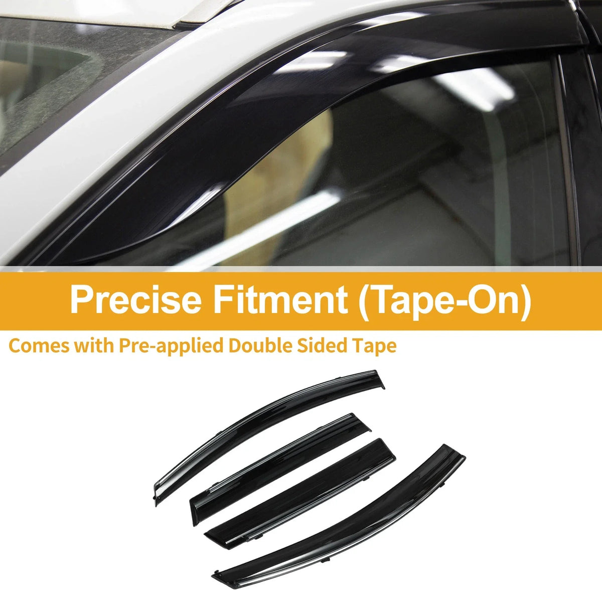 Set of 4 Window Deflectors for Nissan Murano (2009–2014) Black Vent Visor