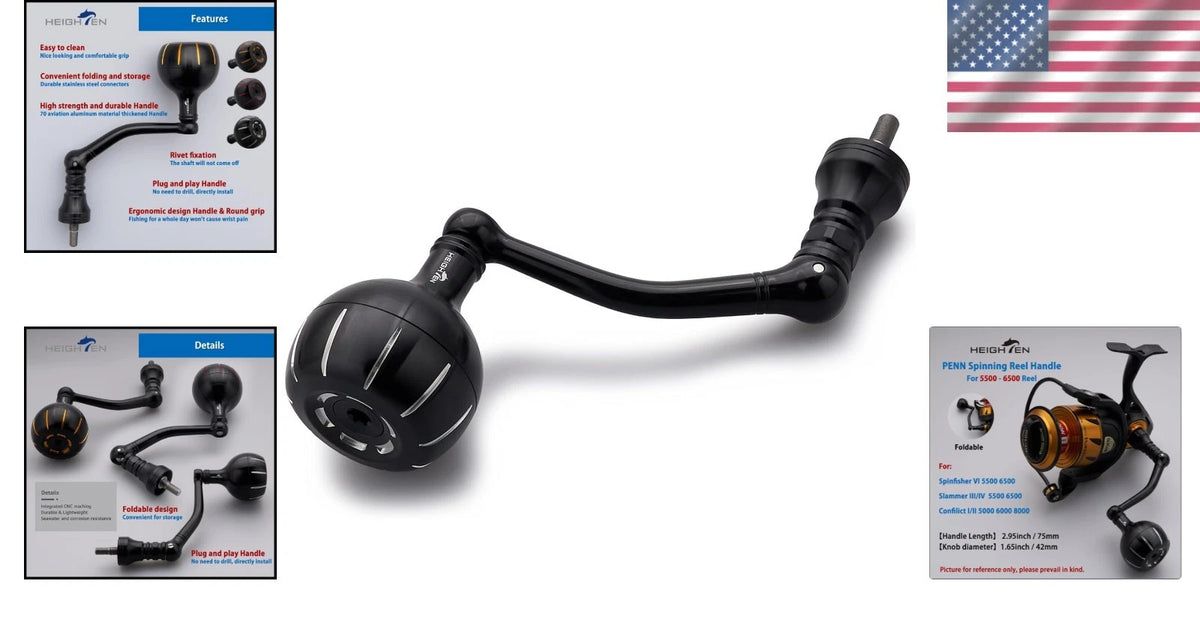 Corrosion-Resistant Fishing Reel Handle with Round Knob for Comfort Grip