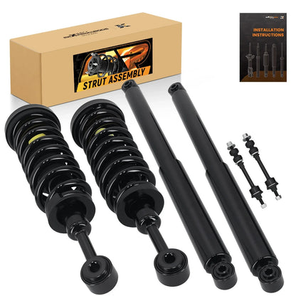 Front Rear Struts w/Coil Spring Sway Bar Links for Ford F-150 (2005–2008) 4WD