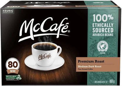80 Count McCafe Premium Roast Coffee Pods for Coffee Makers (Imported)