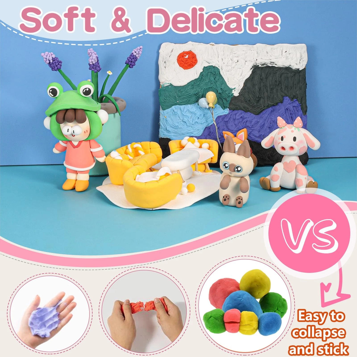 36 Colors Air Dry Clay Kit with Tools for Modeling