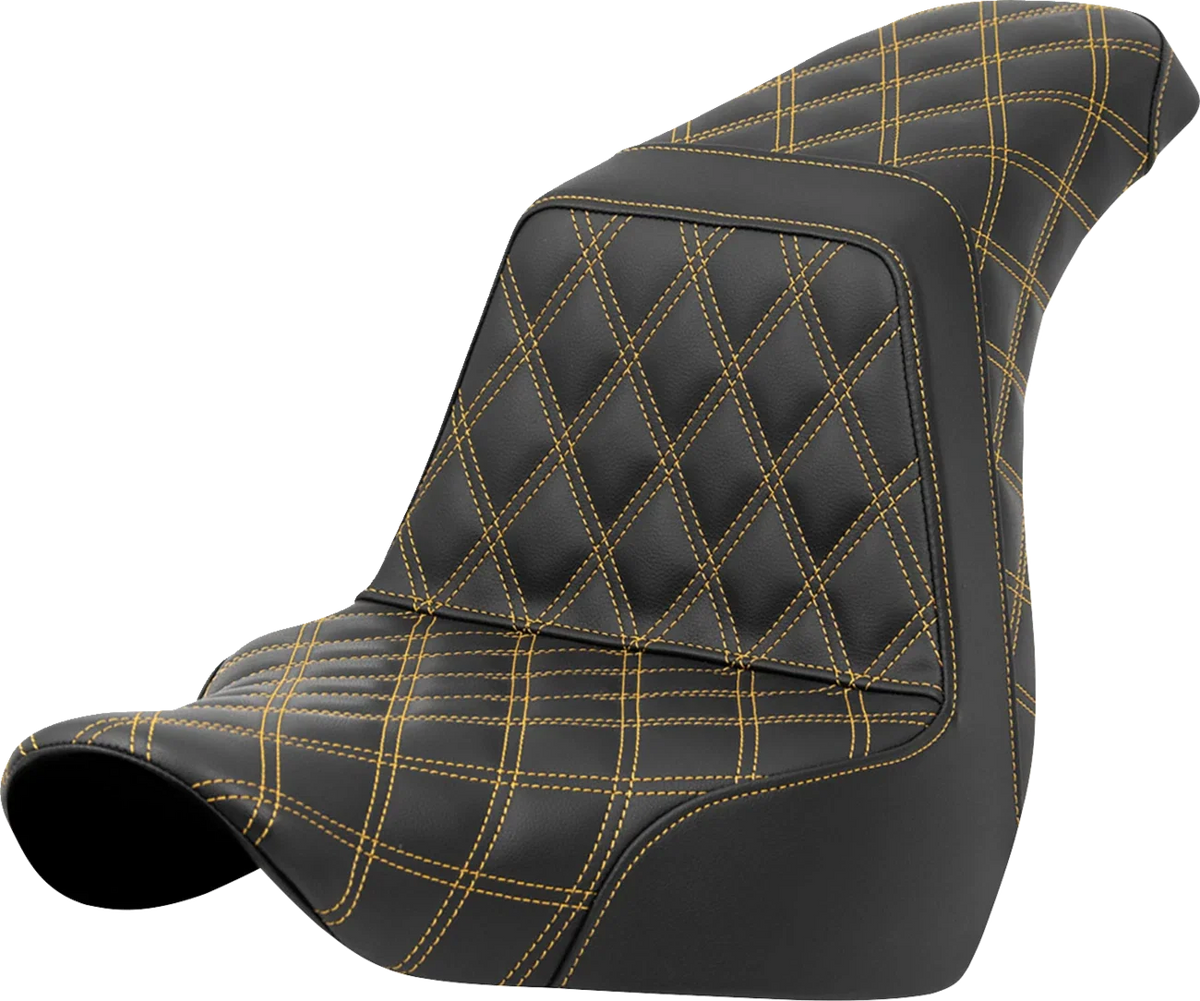 SADDLEMEN Step-Up Seat for Harley FXLR/FLSB (2018–2021) - Gold Stitch