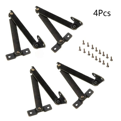 Set of 4 Antique Lid Display Hinges for Jewelry Chest Wine Box