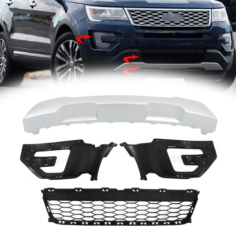 Lower Grille and Fog Light Frame for Ford Explorer (2016–2017)