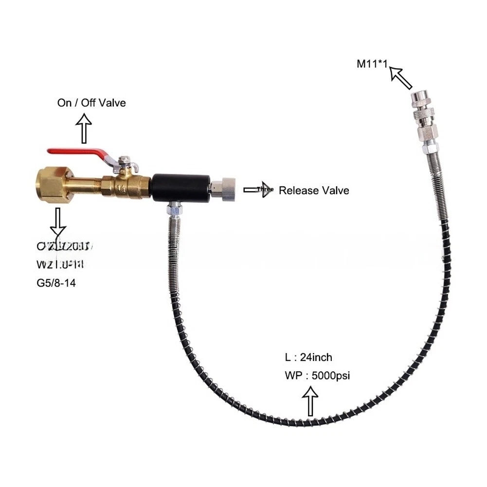 Gas Inflation Adapter for 24 Inch Spring Tube (CGA320, W21.8)