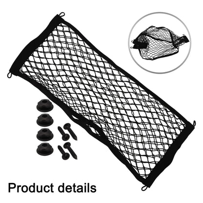 Set of 2 Pocket Storage Nets for RV (25x60cm) with Screws - Black