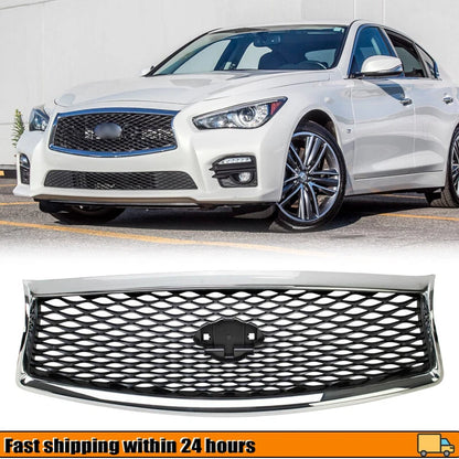 Chrome Front Bumper Grille for Infiniti Q50 (2014–2017) 62310-4HB1B, IN1200119, 62310-4HB1A