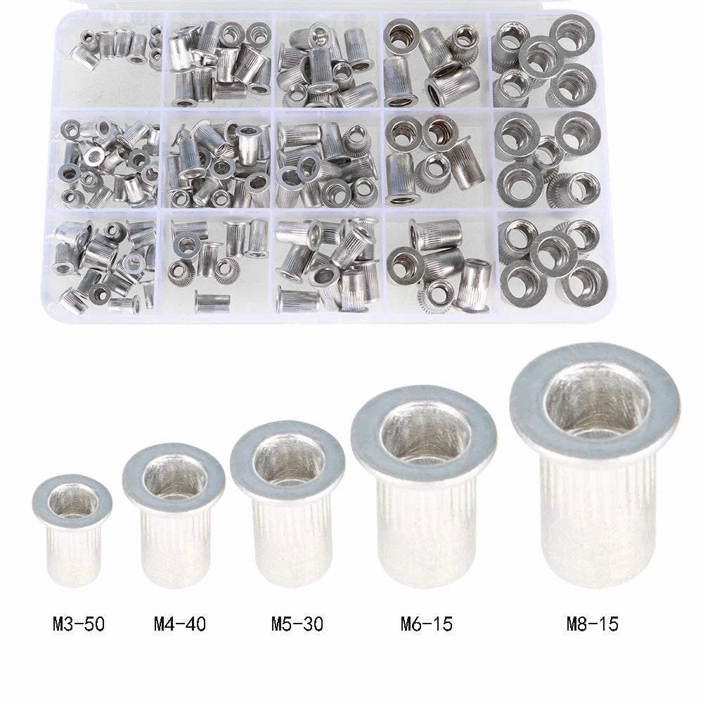 150 Piece Metric Rivet Nut Kit for M3 M4 M5 M6 M8