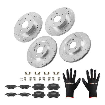 Front Rear Brake Rotors and Pads Kit for Chevrolet HHR (2008–2011)