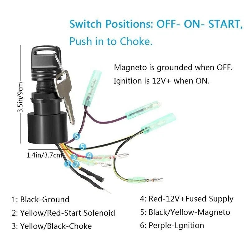 Ignition Switch Key for Mercury Marine Outboard (87-17009A5, 87-17009A2)