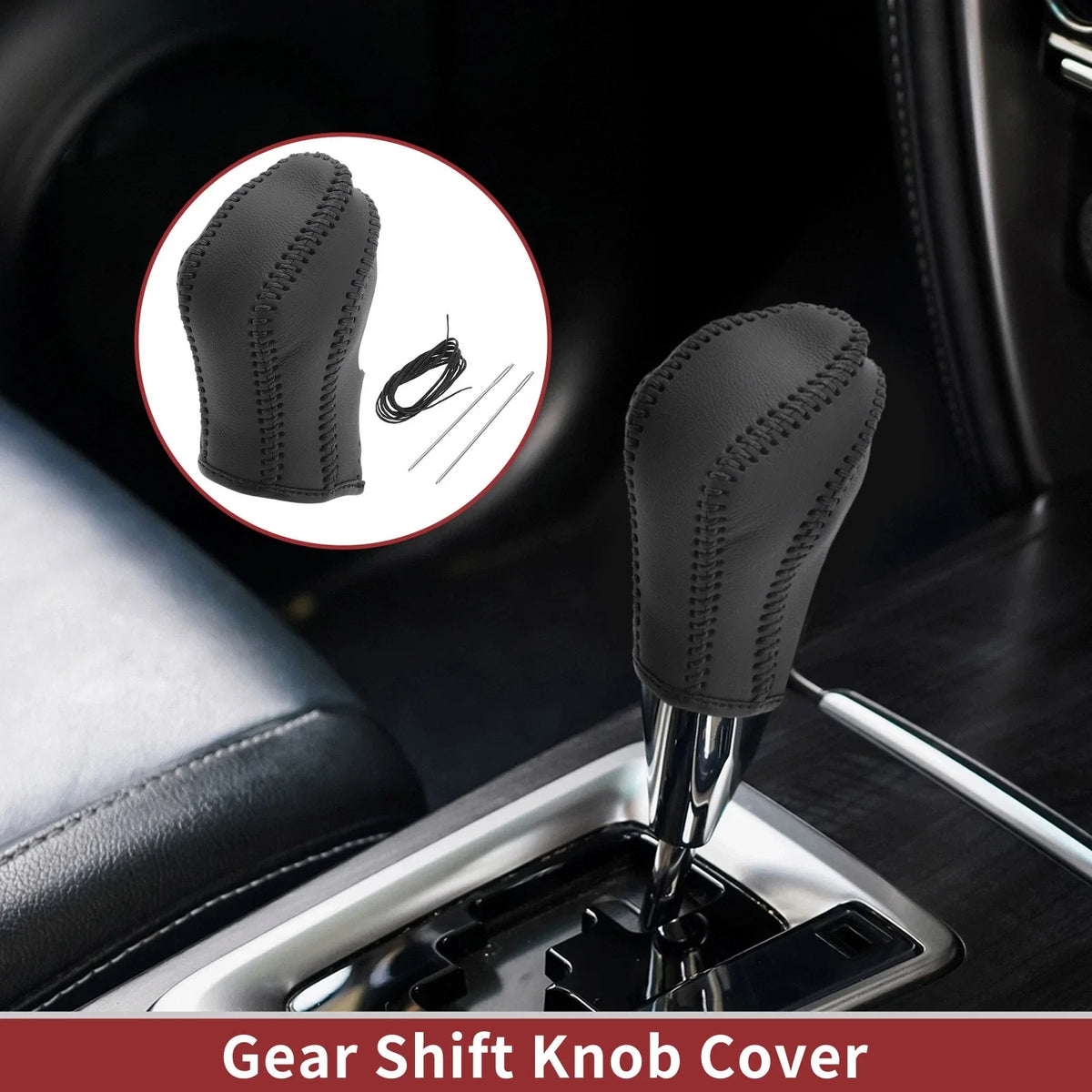 1 Pc Gear Shift Knob Cover for Nissan Maxima (2016–2023) Black Faux Leather