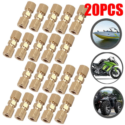 20PC Brass Compression Fittings for Hydraulic Brake Lines 3/16" OD