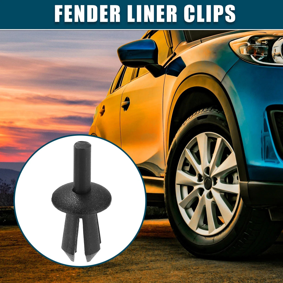 Set of 20 Fender Liner Clips for BMW 128i (No. 51161881149) Black
