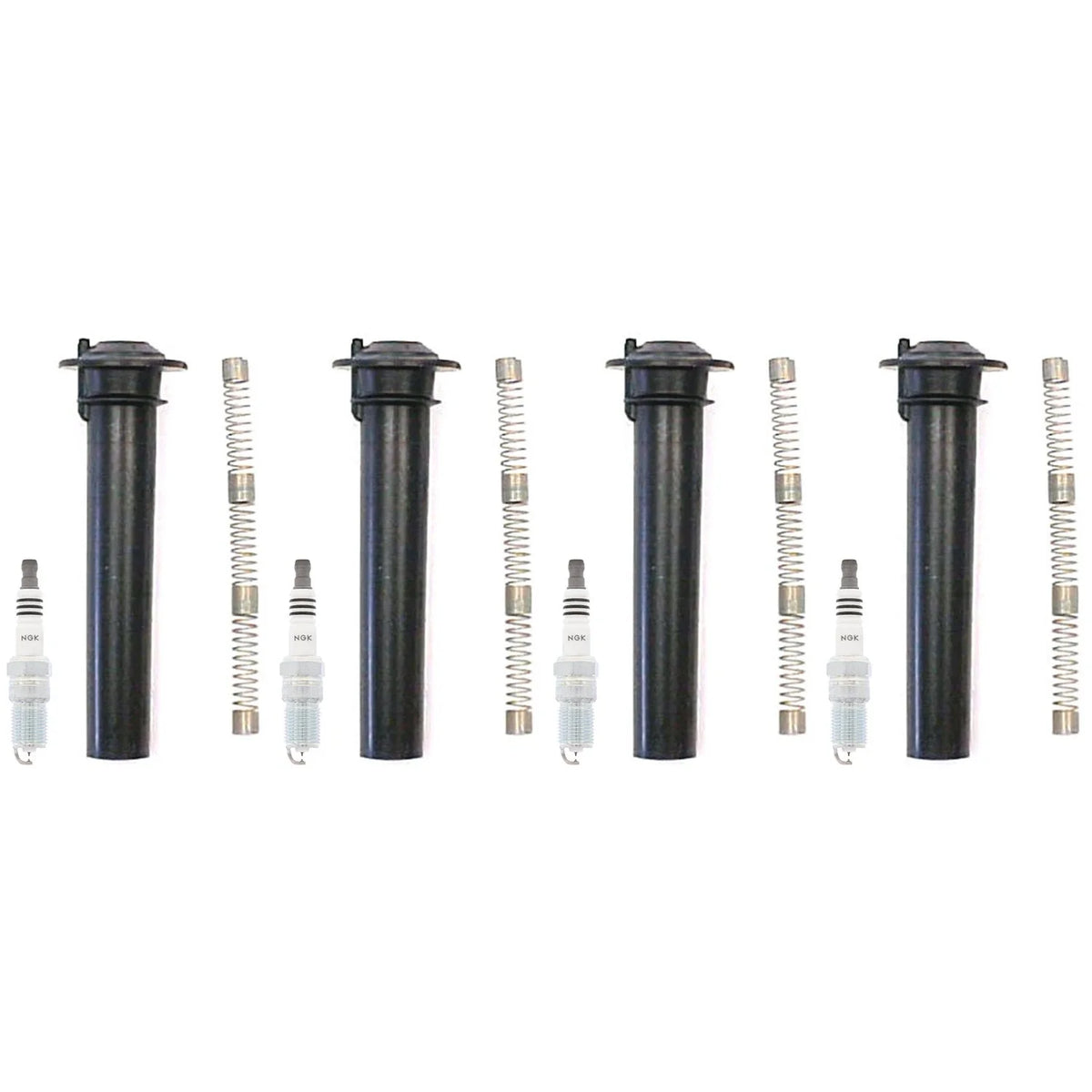 Set of 6 NGK Ruthenium HX Spark Plugs & Denso Coil Boot Kit for Escape Montego (2005–2010)