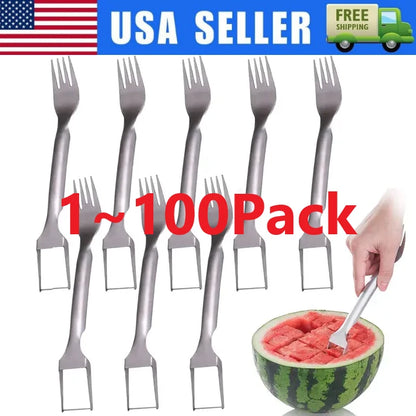 2X Watermelon Slicer Cutter - Stainless Steel Fruit Cutting Tool