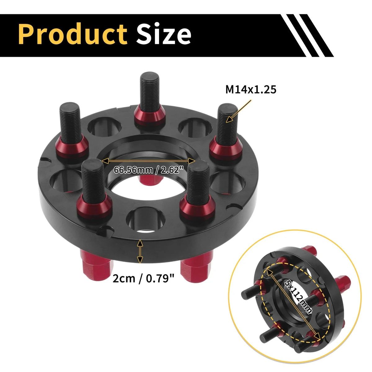 2X 5x112mm Wheel Spacers 66.56mm M14x1.25 for BMW Z4 (2019–2023)