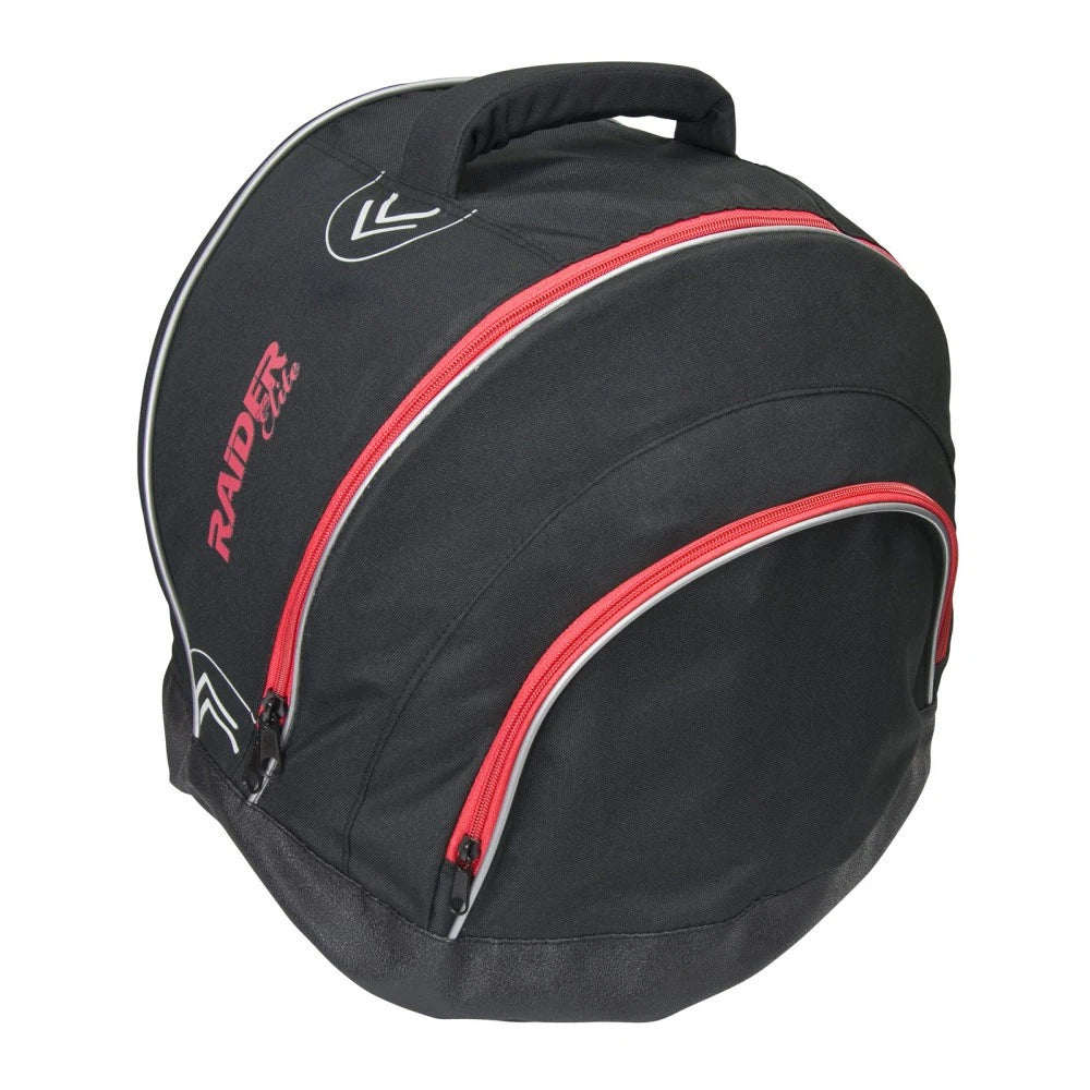 Helmet Storage Bag for Raider Elite (BCS-10) - Soft Fleece Lining, Black/Red