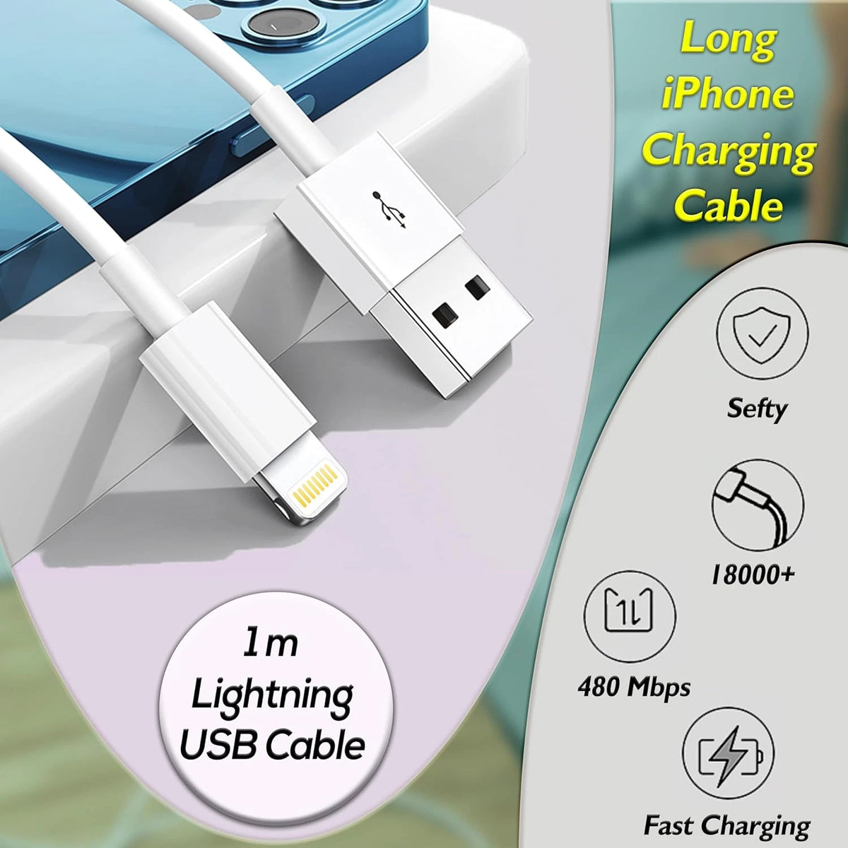 USB Fast Charger Cable for iPhone 14 13 12 11 Pro Max XR SE XS X 8 7 6s