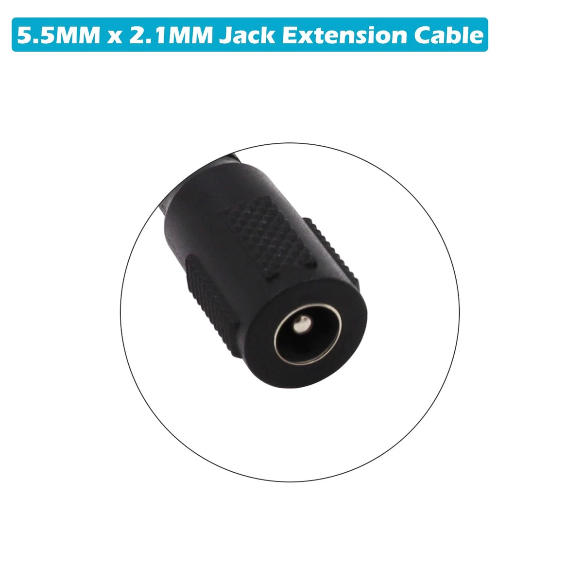 DC Extension Cable 5.5mm x 2.1mm Right Angle Male to 3FT (90 Degree)