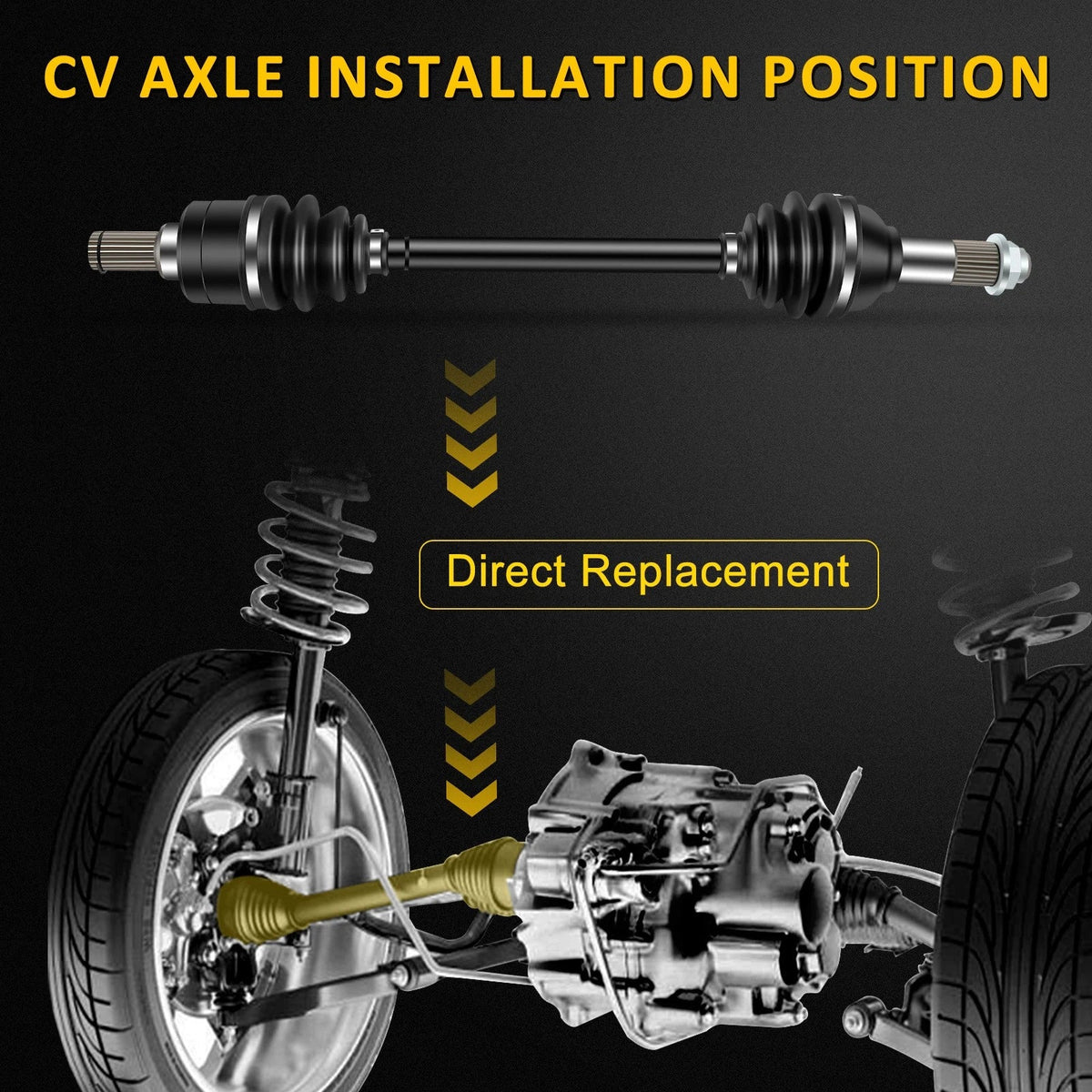 2X Rear CV Axle Shaft Assembly for Yamaha Grizzly 700 (2016–2023)