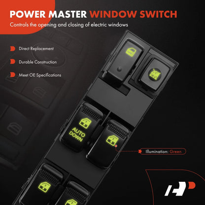 Front Left Power Window Switch for Kia Sportage (2005–2010) SW6920, 935701F360UB, 935701F361UB, DWS1425