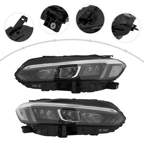 Halogen LED Headlights Pair for Honda Civic (2022–2024) 33100-T20-A52, 33150-T20-A52, HO2503205, HO2502205