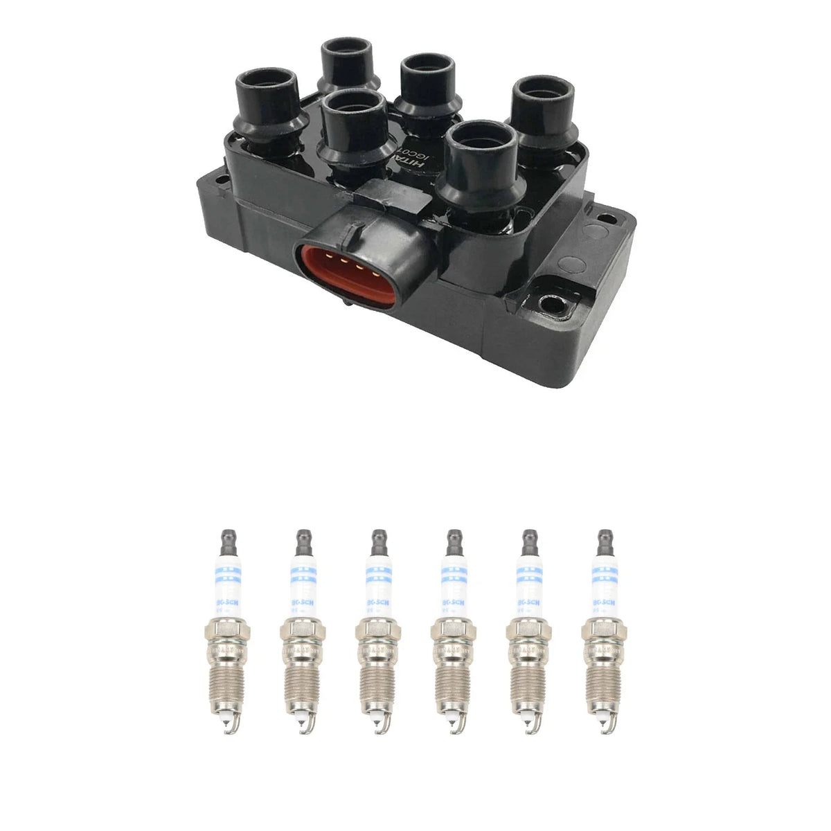 Set of 6 Hitachi Ignition Coils & Bosch Iridium Spark Plugs for Mustang Ranger (2000–2011)