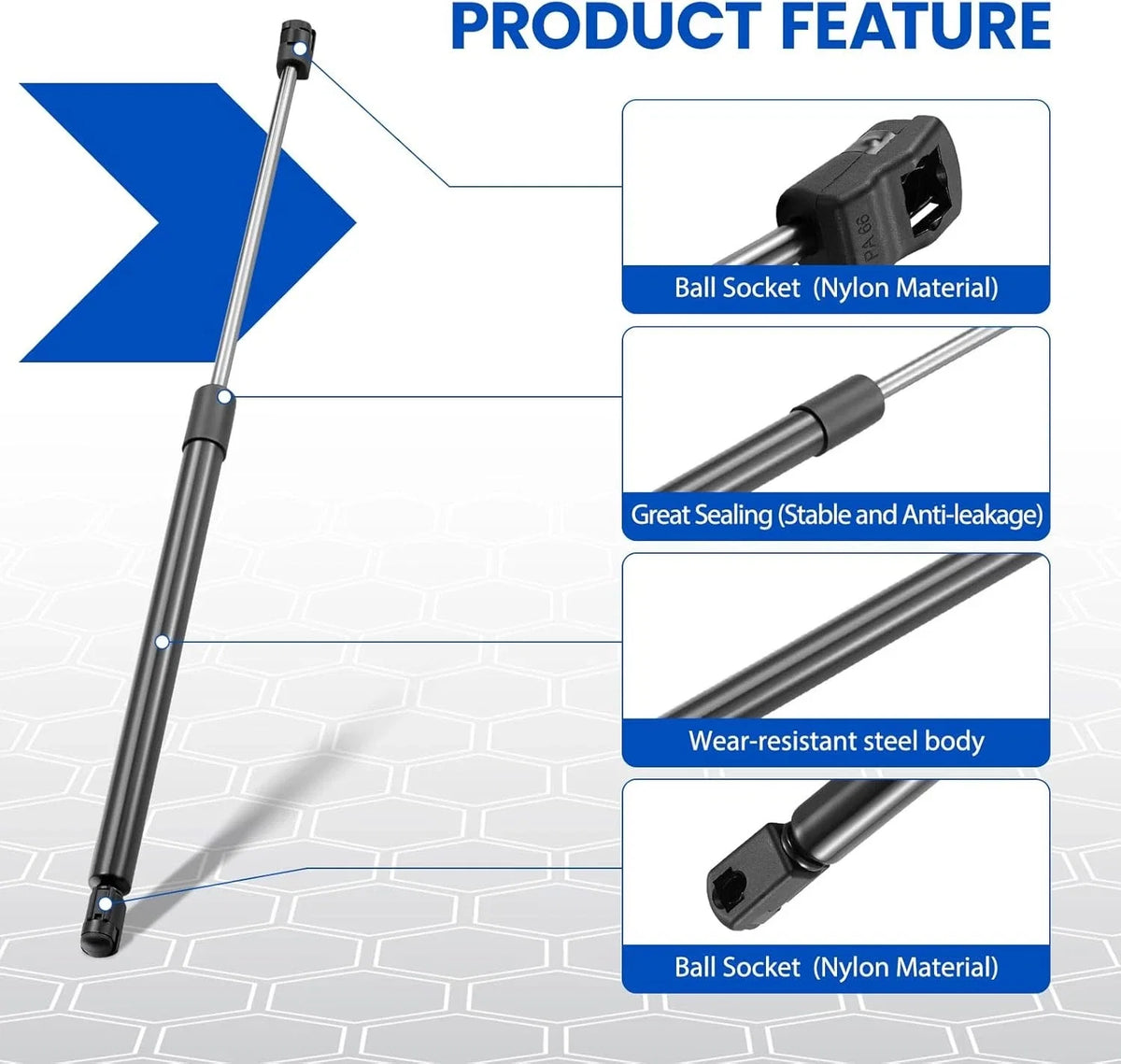 2X Front Hood Lift Supports for Ford Taurus (2010–2019)