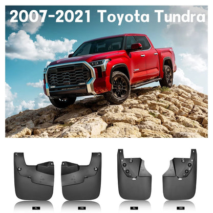 4-Pack Front and Rear Mud Flaps Splash Guards for Toyota Tundra (2007–2019)