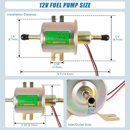 Universal Electric Fuel Pump for Inline Applications (12V, Low Pressure)