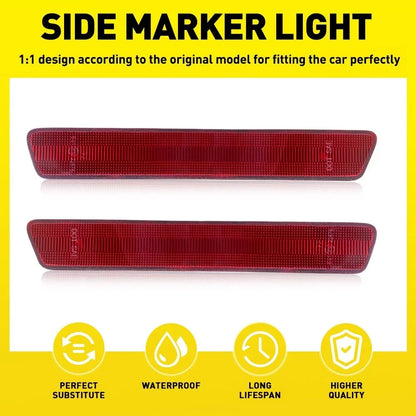 2Pcs Rear Side Marker Light Covers for Ford Mustang (1999–2004) Red EXV