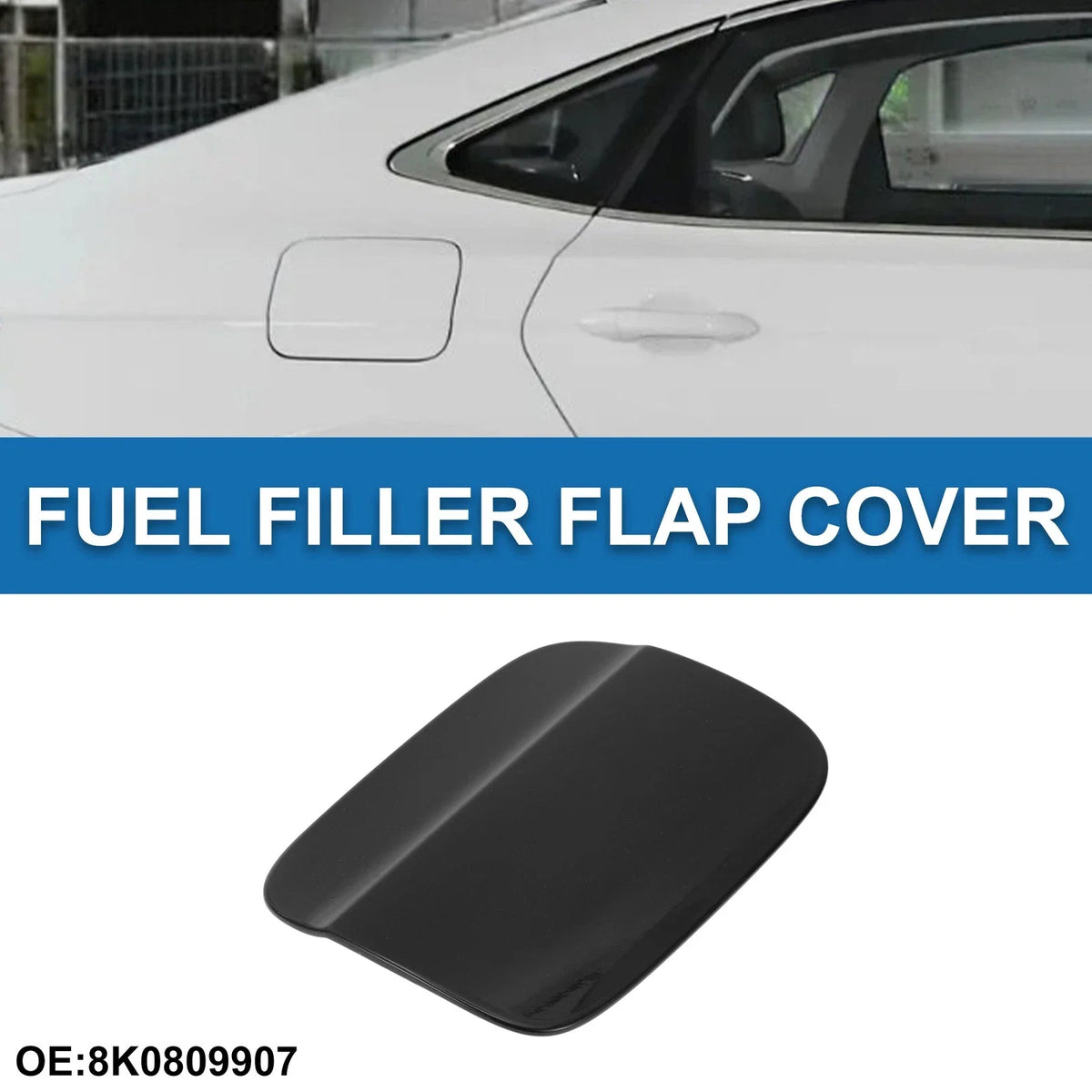 Fuel Tank Door Cap for Audi A4 8K2 B8 (2009–2016) Fuel Filler Flap Cover Black