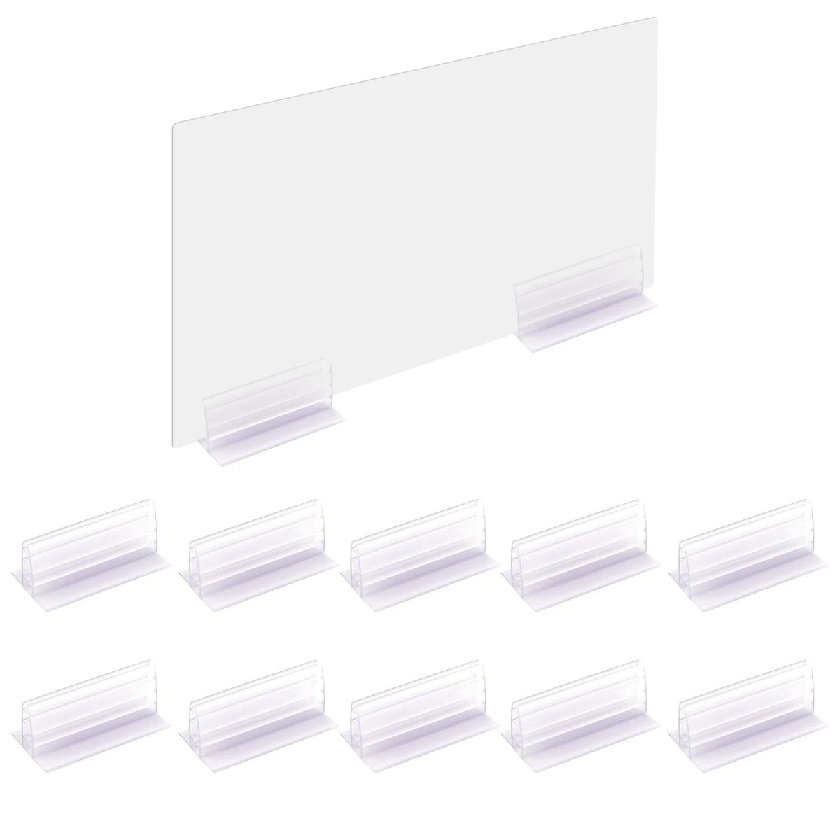 Set of 10 Transparent PVC Sign Holders for Automotive Use
