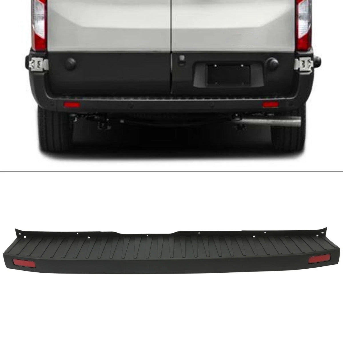 Rear Bumper Cover with Side End Cap for Ford Transit 150 250 350 (2015–2024)