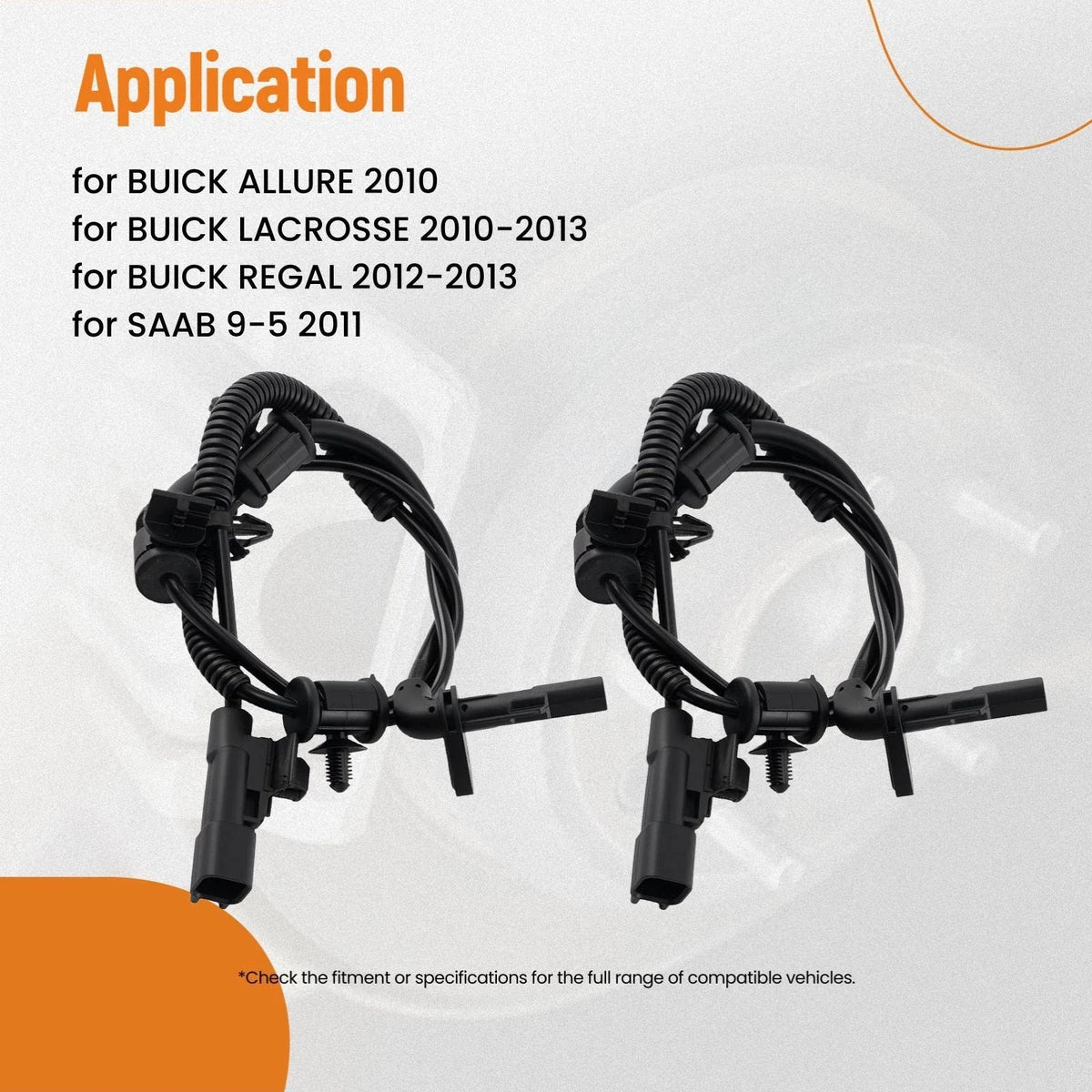 Set of 2 Front ABS Wheel Speed Sensors for Saab 9-5 (2001–2005) 22821303