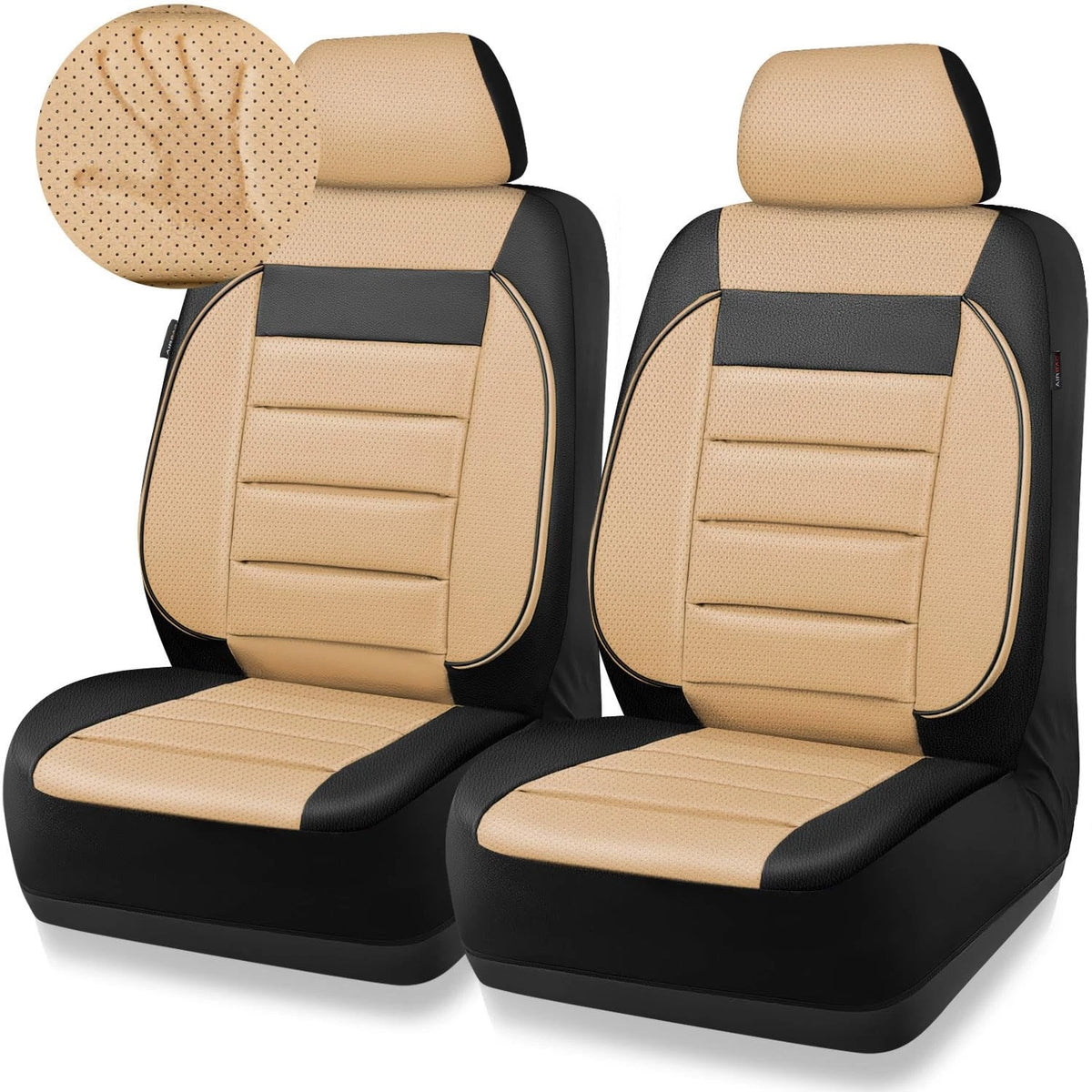 Set of 2 Faux Leather Car Seat Covers for Front Seats Universal Fit