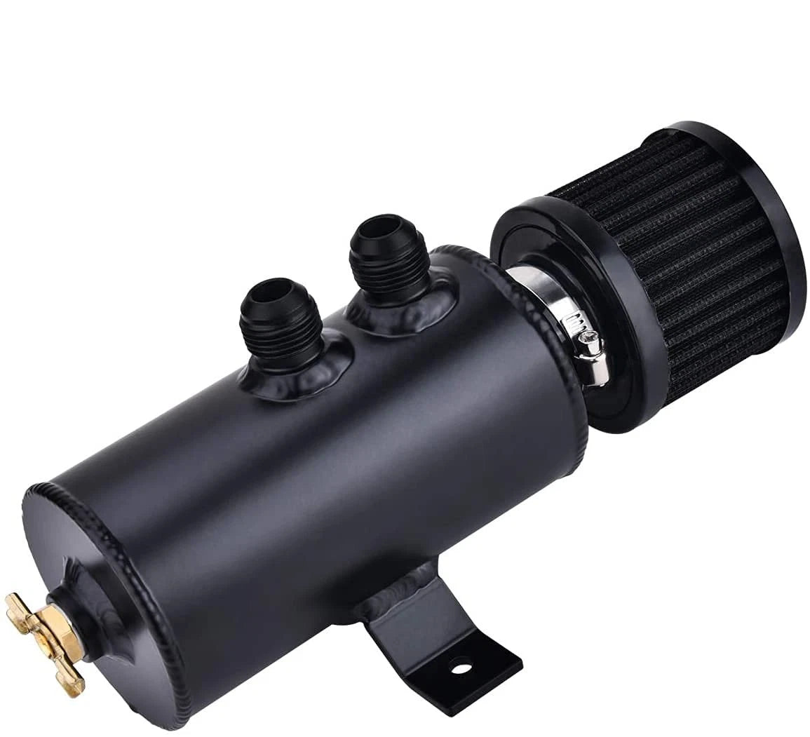 10an Oil Catch Can for Universal Applications (750ml, Baffled, Black)